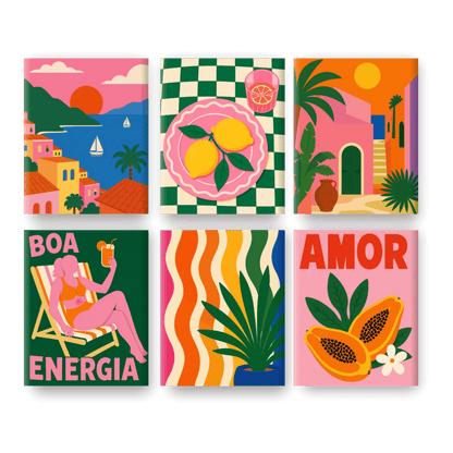 6 Mini Paintings | Riviera Dromen Set