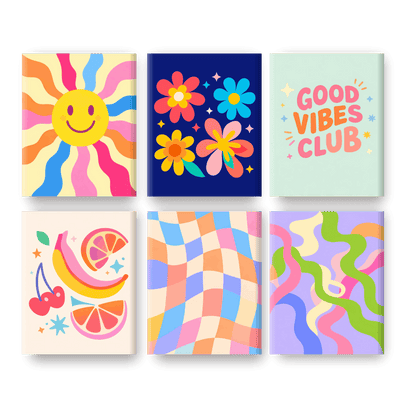6 Mini Paintings | Smiley Sunshine Set