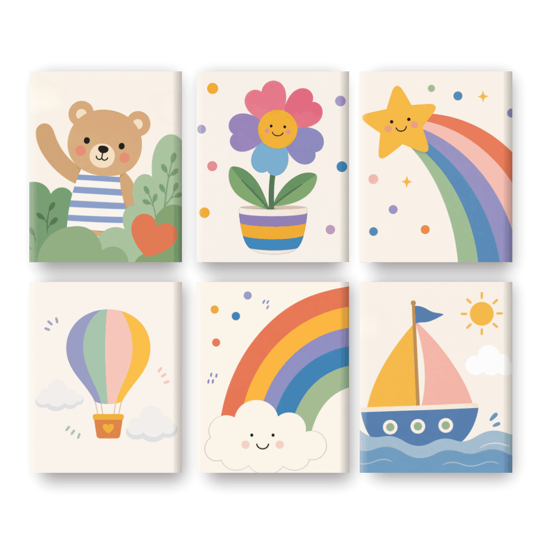 6 Mini Paintings | Regenboog & Zonneschijn Set - Schilder Op Nummers