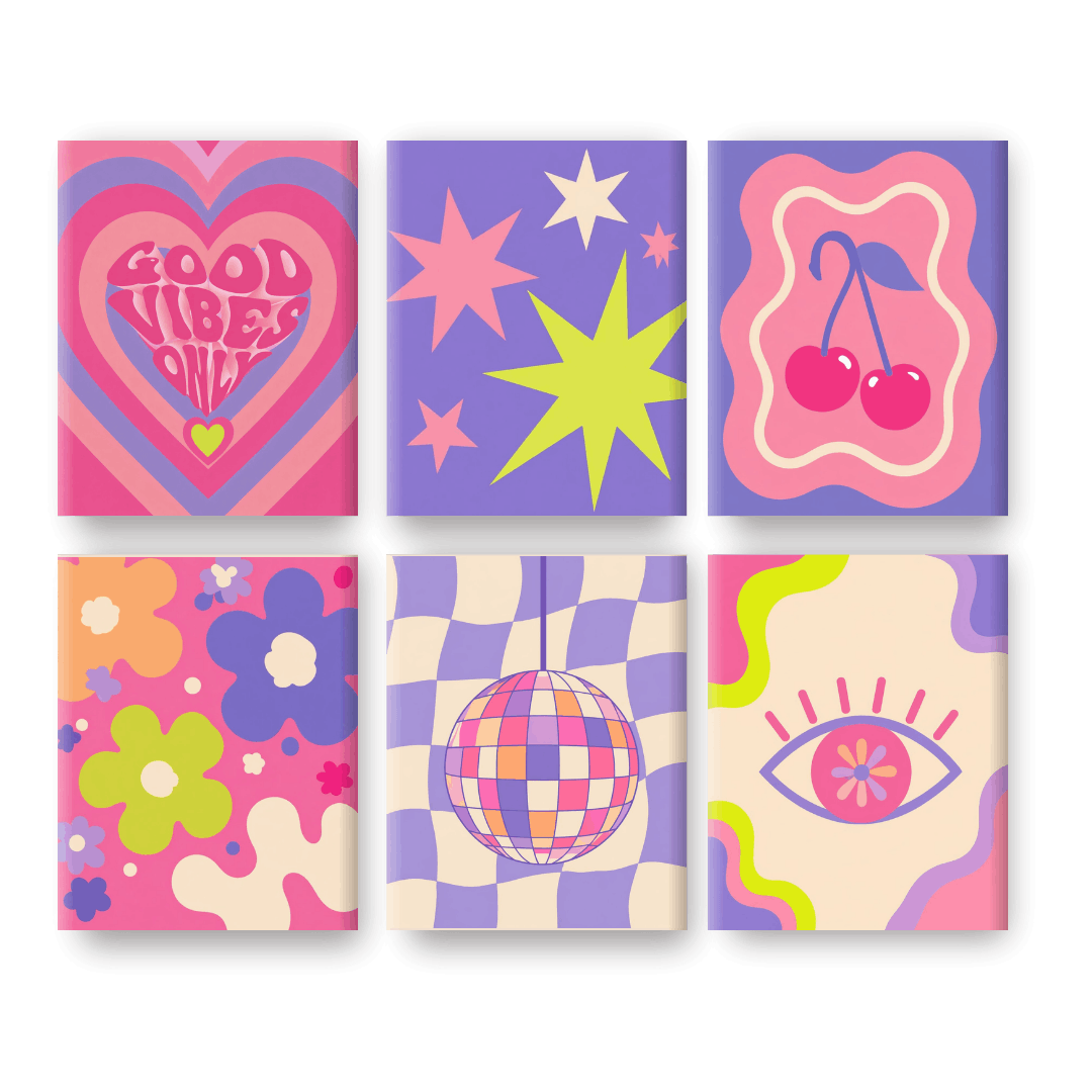 6 Mini Paintings | Kersen Disco Set- Schilderen op nummers