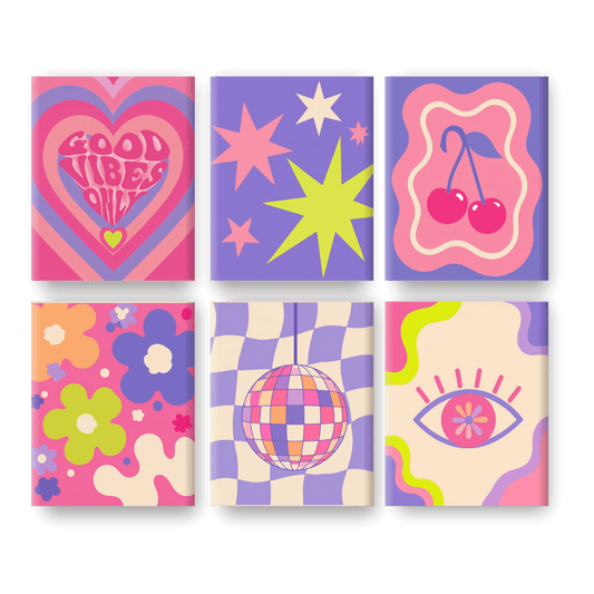 6 Mini Paintings | Kersen Disco Set- Schilderen op nummers