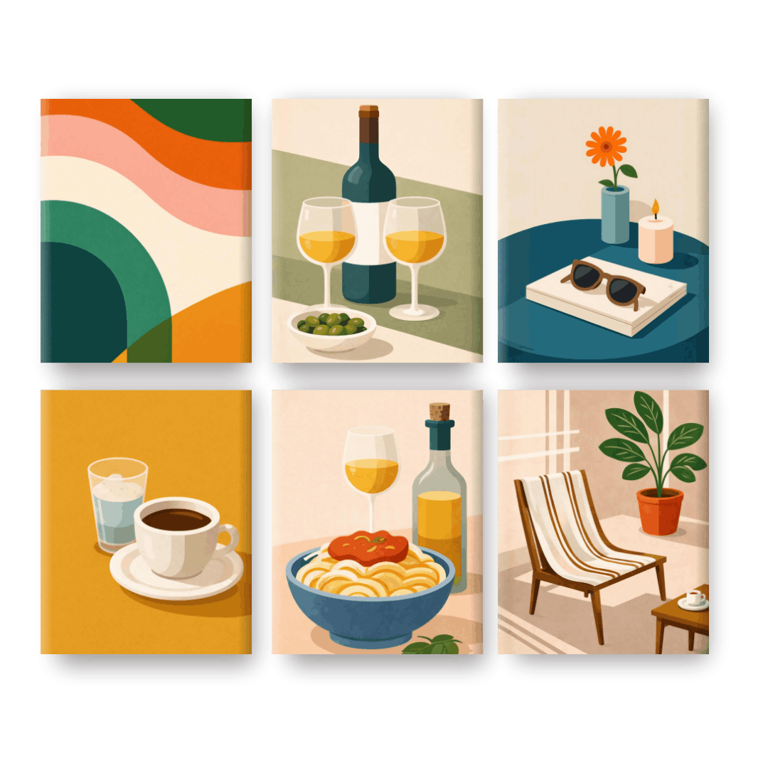 6 Mini Paintings | Zonnige Keuken Set- Schilderen op nummers