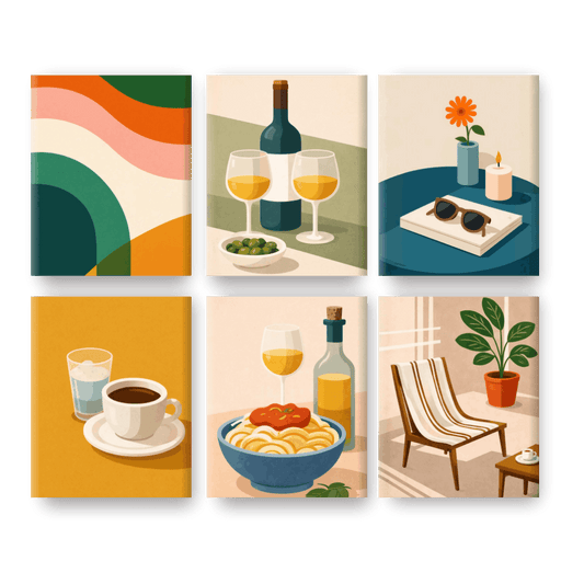 6 Mini Paintings | Zonnige Keuken Set- Schilderen op nummers