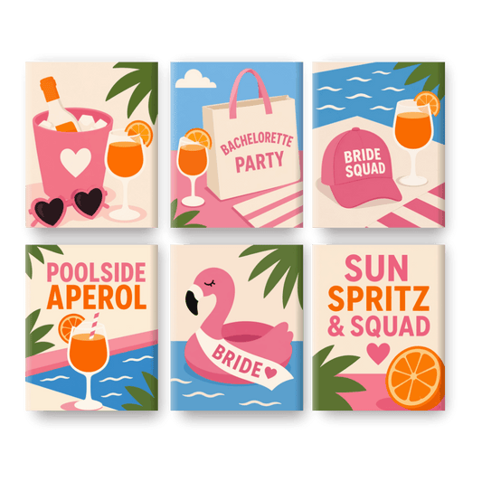 6 Mini Paintings | Aperol Bachelorette Set