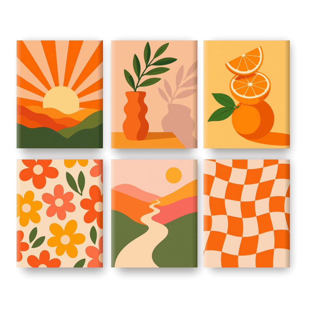 6 Mini Paintings | Gouden Citrus Set