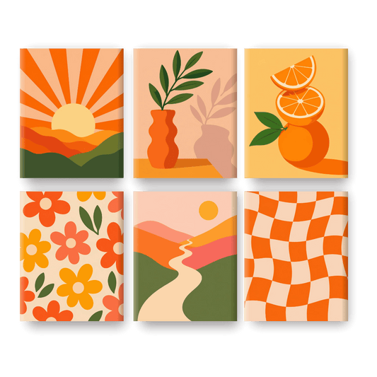 6 Mini Paintings | Gouden Citrus Set