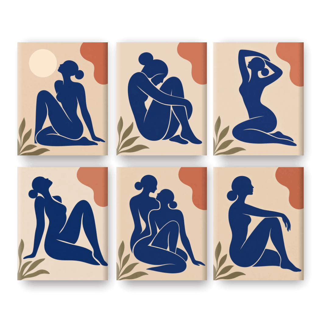 6 Mini Paintings | La Femme Set