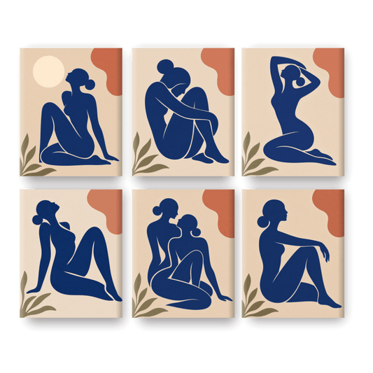 6 Mini Paintings | La Femme Set