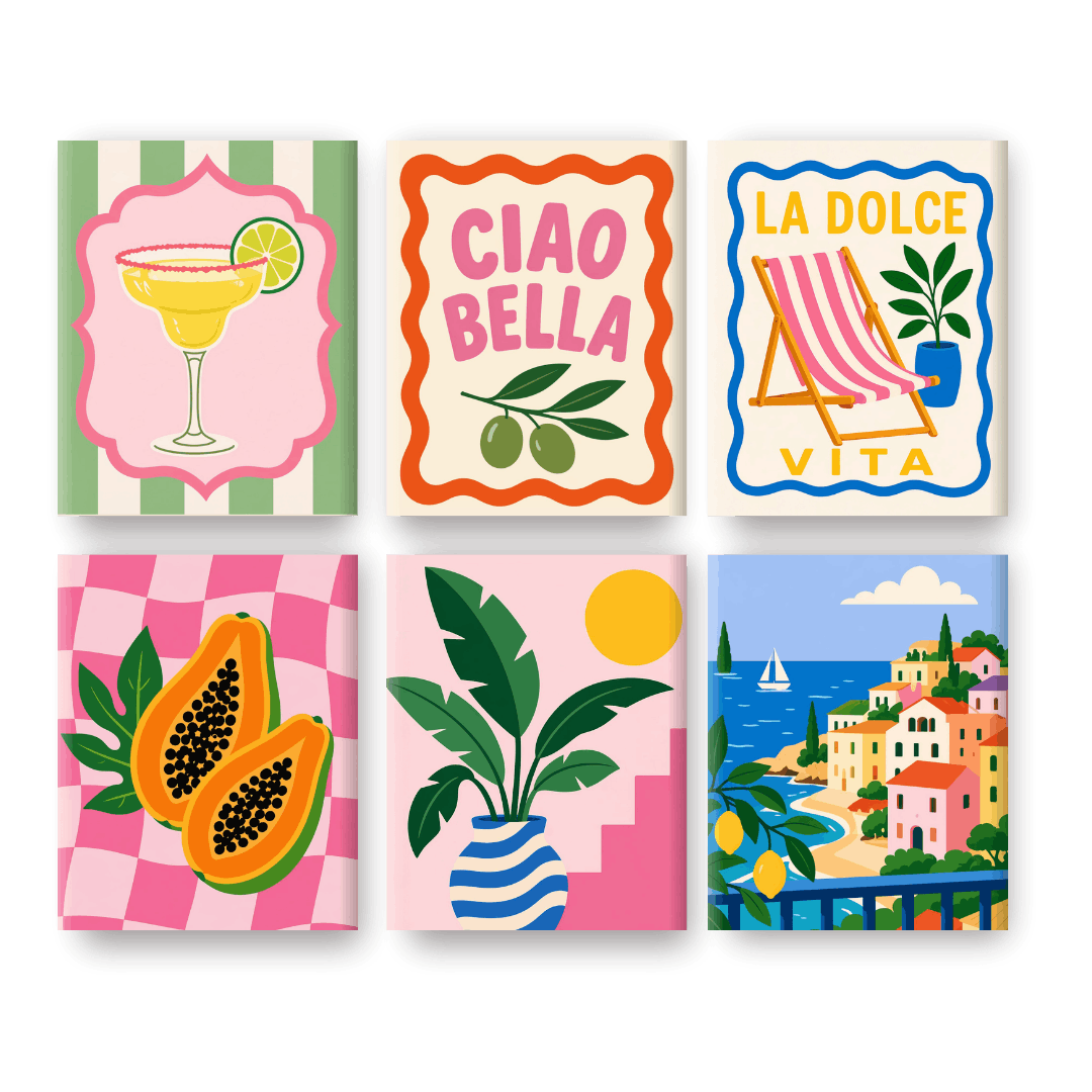 6 Mini Paintings | La Dolce Vita Momenten Set- Schilderen op nummers