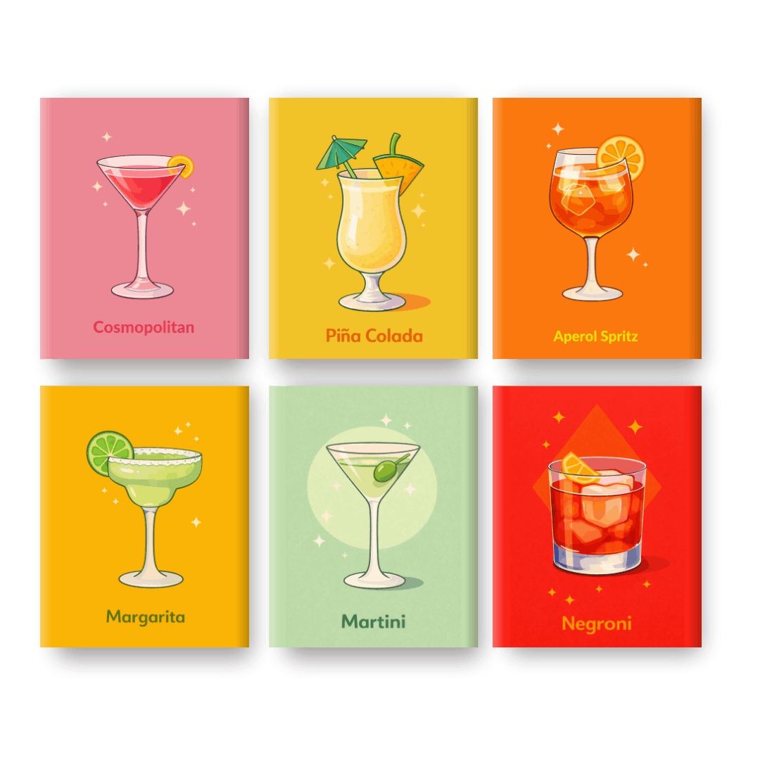 6 Mini Paintings | Happy Hour Set- Schilderen op nummers