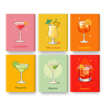 6 Mini Paintings | Happy Hour Set- Schilderen op nummers