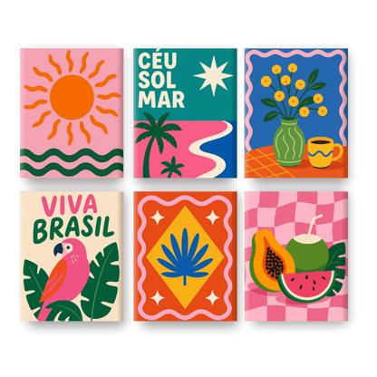 6 Mini Paintings | Viva Brasil Set