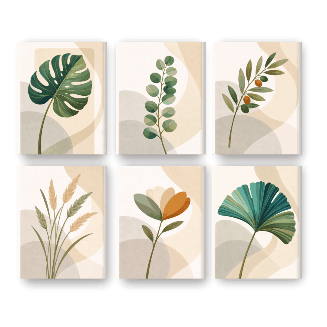 6 Mini Paintings | Botanische Set- Schilderen op nummers