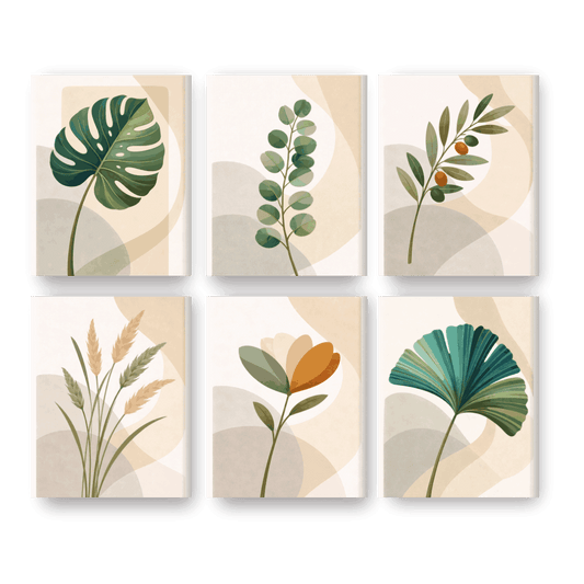 6 Mini Paintings | Botanische Set- Schilderen op nummers