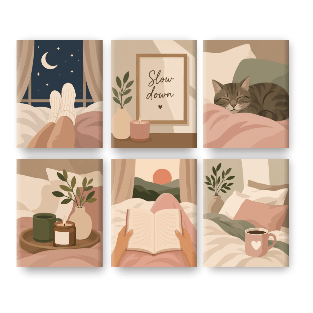 6 Mini Paintings | Thuis Comfort Set