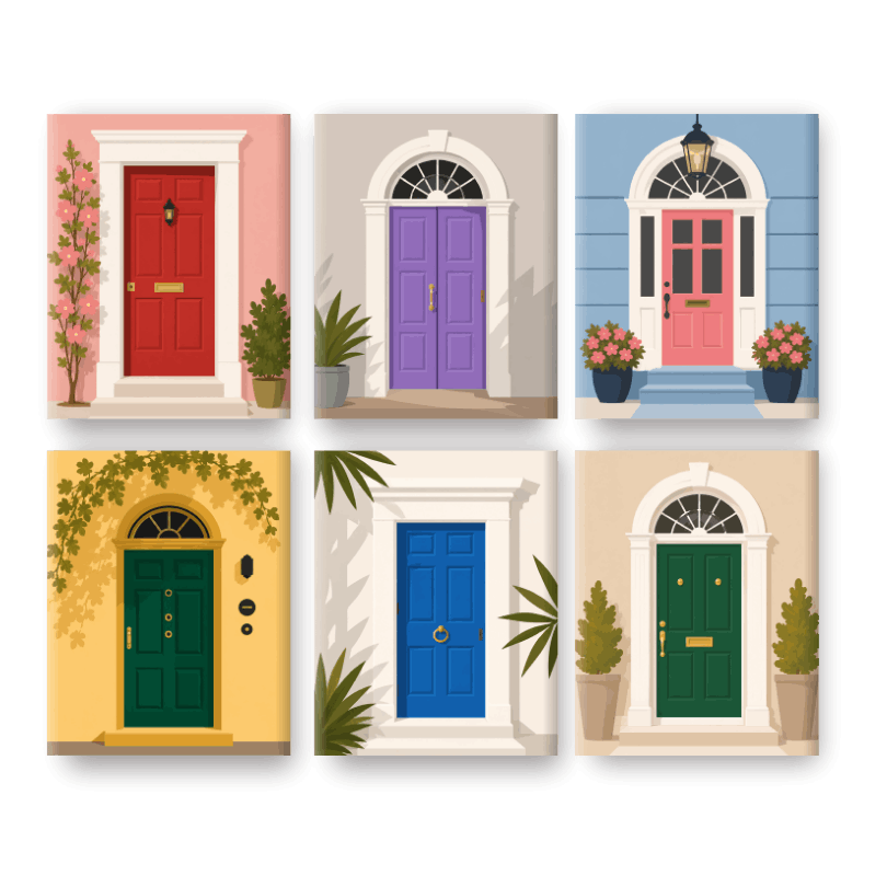 6 Mini Paintings | Deuren Set