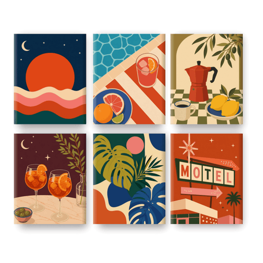 6 Mini Paintings | Avond Gloed Set