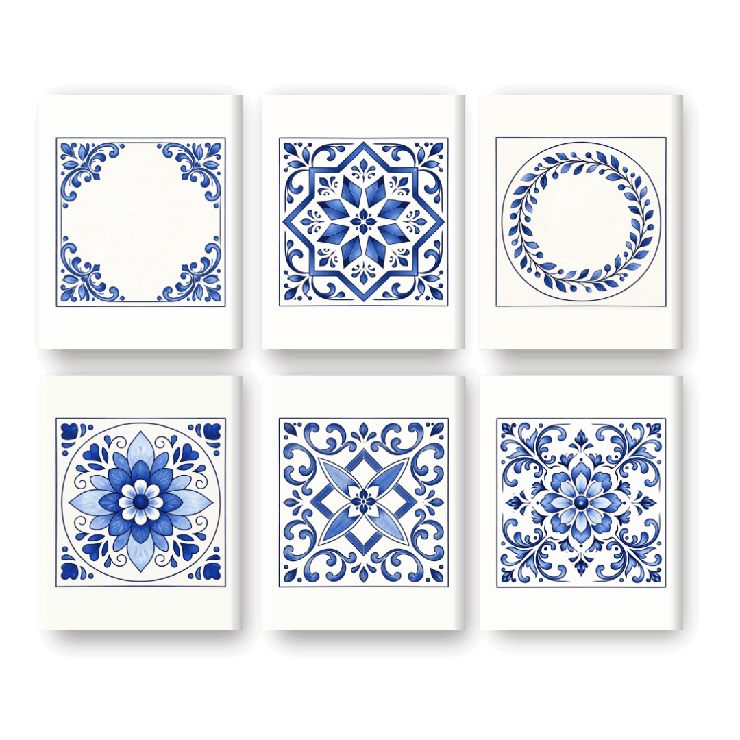 6 Mini Paintings | Delfts Blauwe Tegels Set- Schilderen op nummers