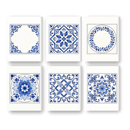 6 Mini Paintings | Delfts Blauwe Tegels Set- Schilderen op nummers