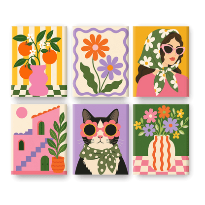 6 Mini Paintings | Madeliefje Meisje Set