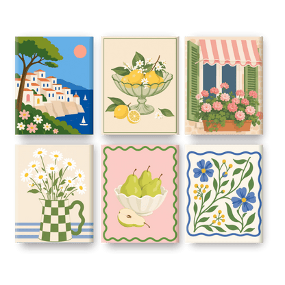 6 Mini Paintings | Lente Charme Set