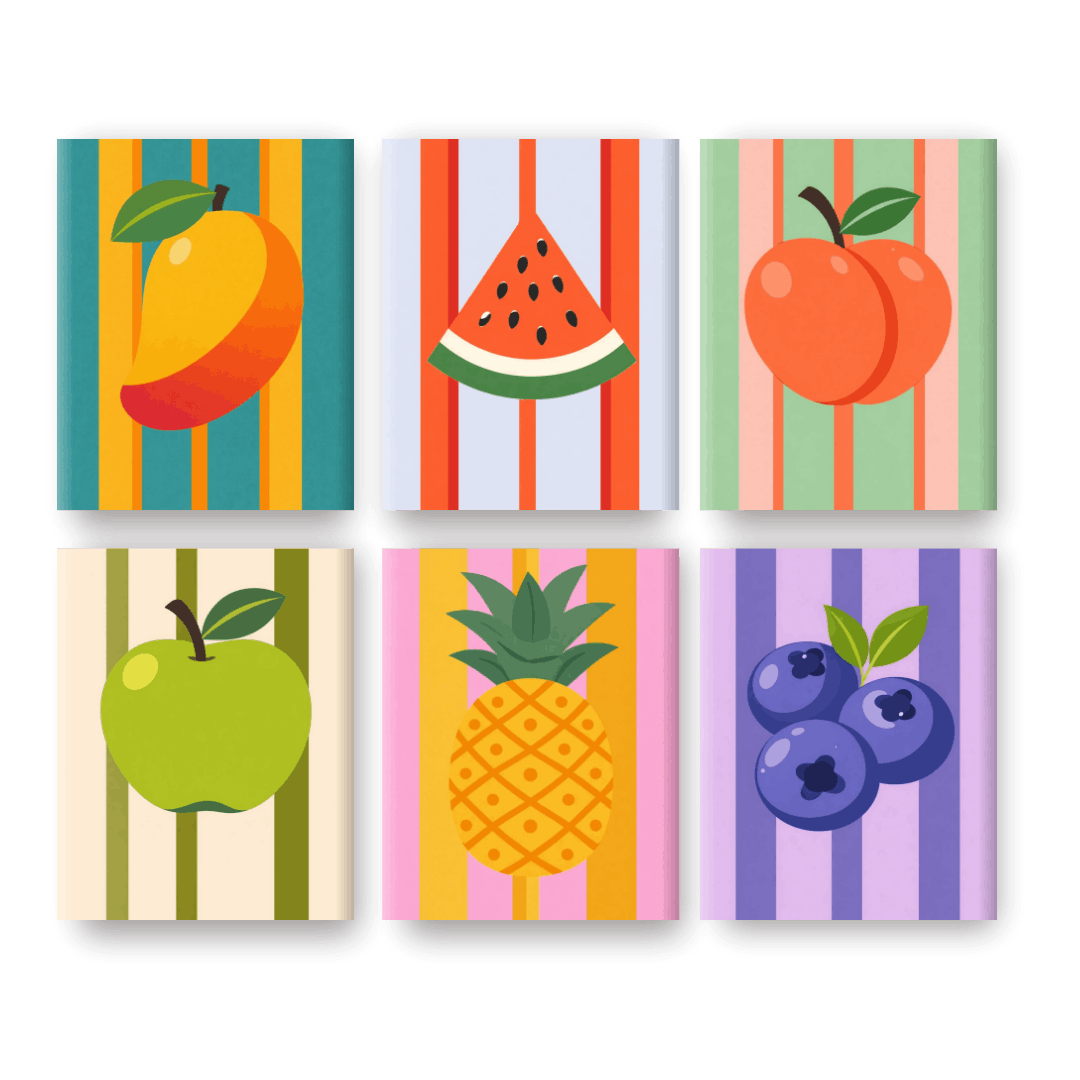 6 Mini Paintings | Prachtige Fruit Set- Schilderen op nummers