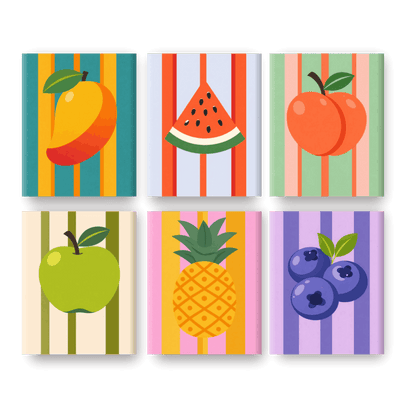 6 Mini Paintings | Prachtige Fruit Set- Schilderen op nummers