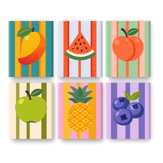 6 Mini Paintings | Prachtige Fruit Set- Schilderen op nummers