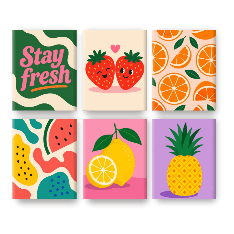 6 Mini Paintings | Citrus Splash Set