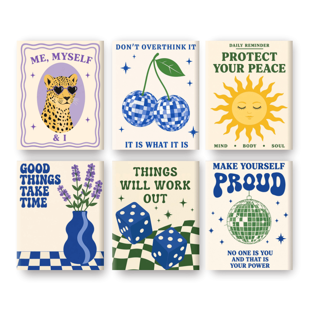6 Mini Paintings | Disco Affirmaties Set - Schilder Op Nummers