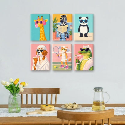 6 Mini Paintings | Funky Dieren Set