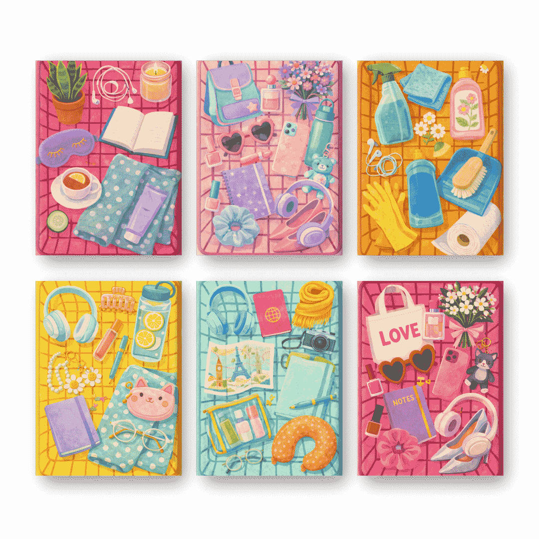 6 Mini Paintings | Kleurrijke Essentials Set- Schilderen op nummers