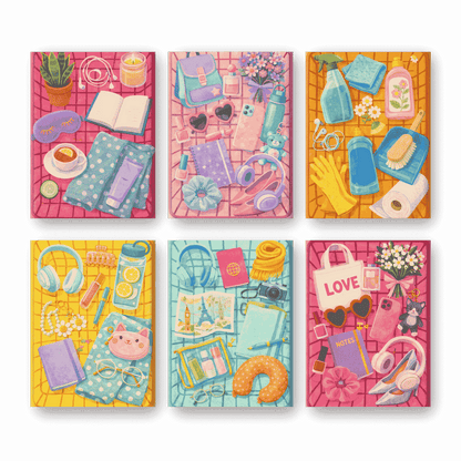 6 Mini Paintings | Kleurrijke Essentials Set- Schilderen op nummers