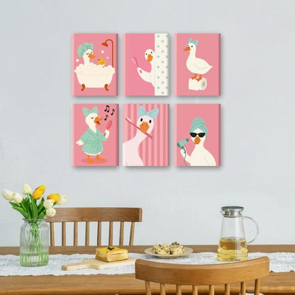 6 Mini Paintings | Badkamer Gans Set