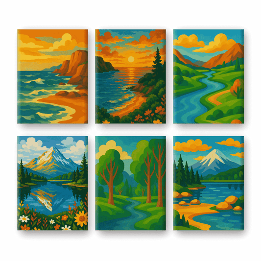 6 Mini Paintings | Prachtige Landschappen Set- Schilderen op nummers