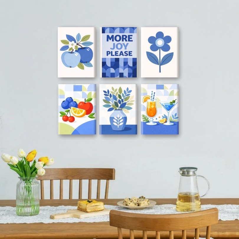 6 Mini Paintings | Blauwe Momenten Set