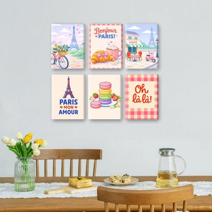 6 Mini Paintings | Bonjour Paris Set