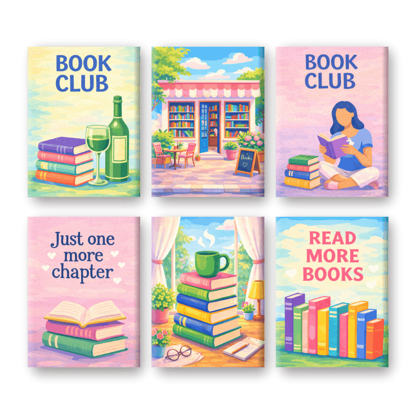 6 Mini Paintings | Boekenclub Set- Schilderen op nummers