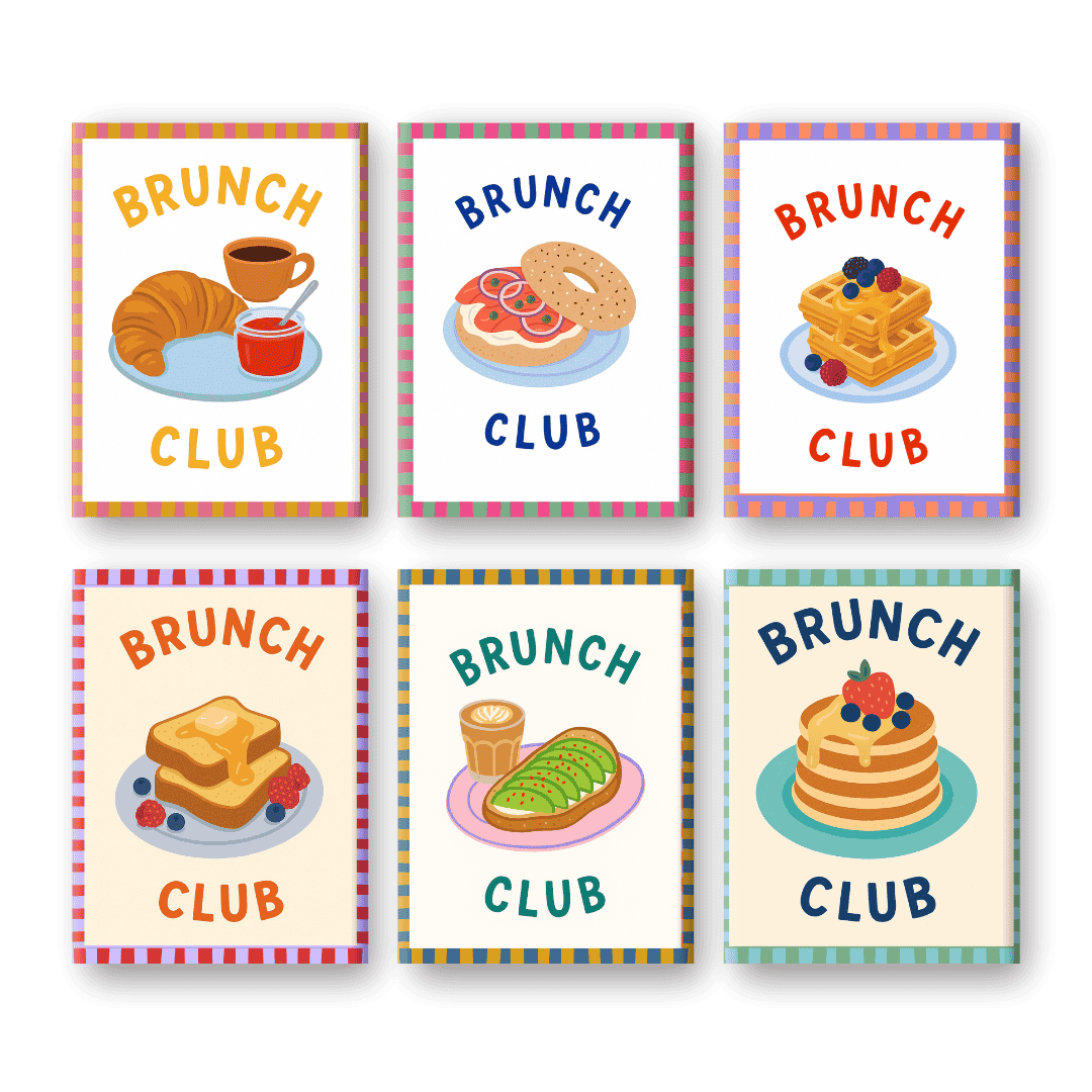 6 Mini Paintings | Brunchclub Set