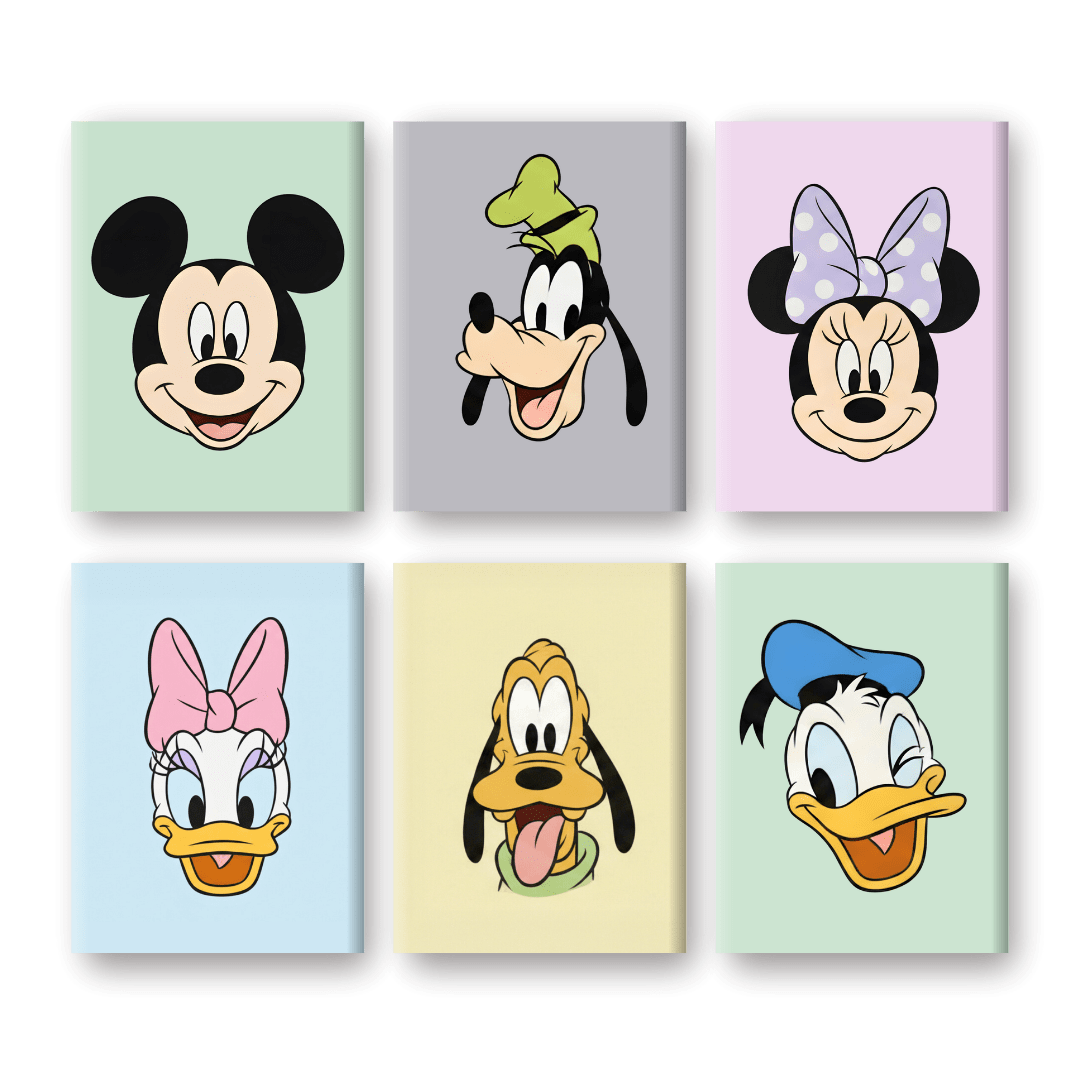 6 Mini Paintings | Cartoon Iconen Set