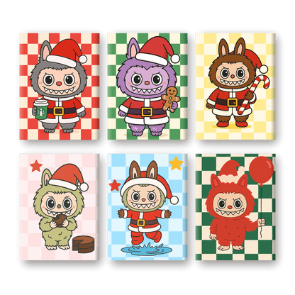 6 Mini Paintings | Kerst Poppen Set