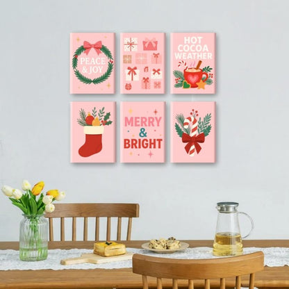 6 Mini Paintings | Kerst Seizoen Set