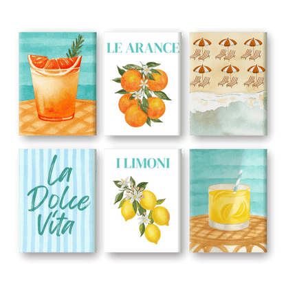 6 Mini Paintings |  Citrus & Zee set