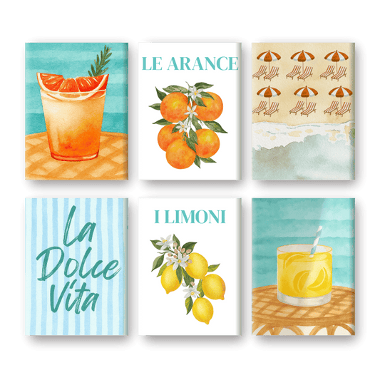 6 Mini Paintings |  Citrus & Zee set