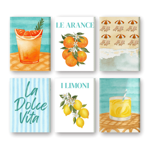 6 Mini Paintings |  Citrus & Zee set