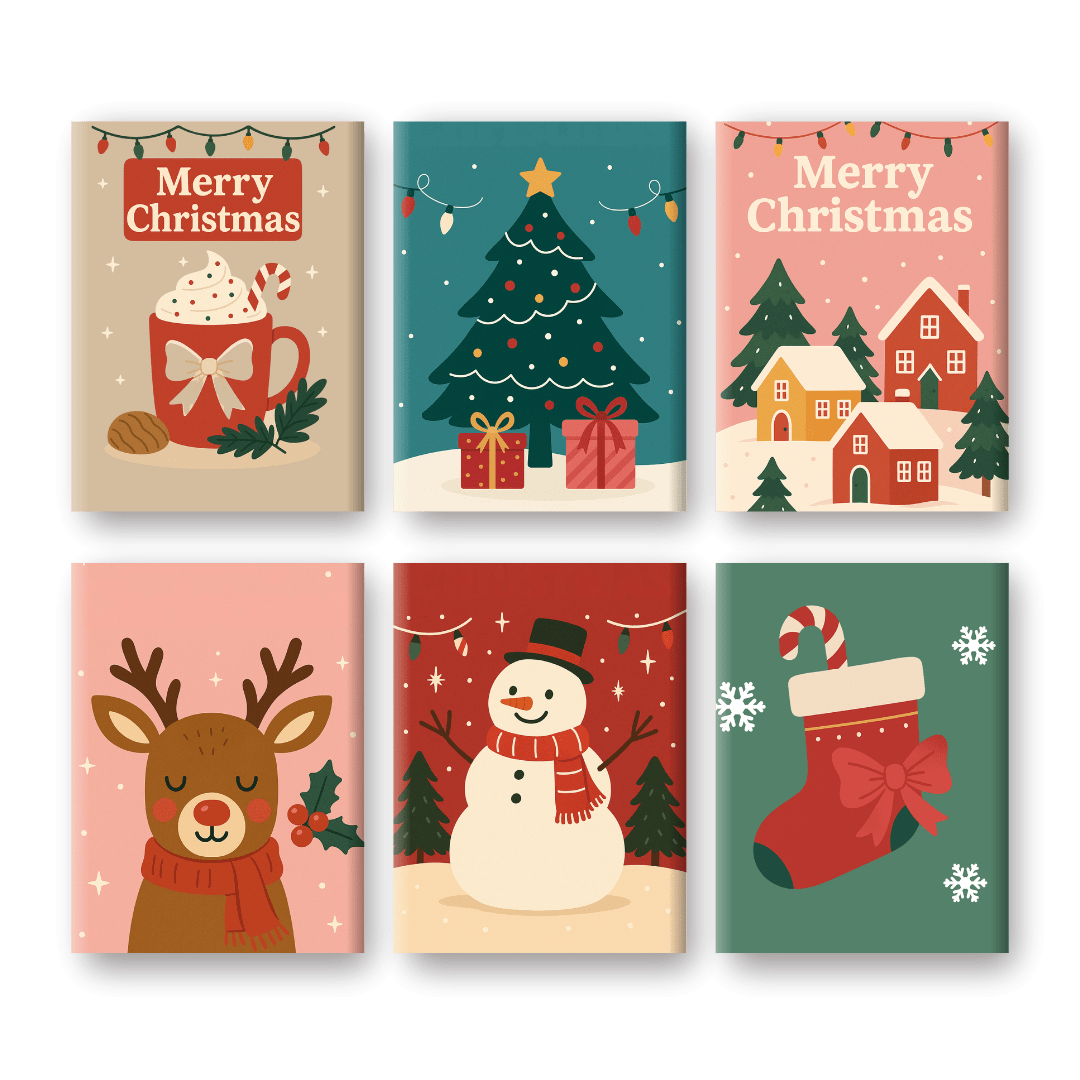 6 Mini Paintings | Klassieke Kerst Set
