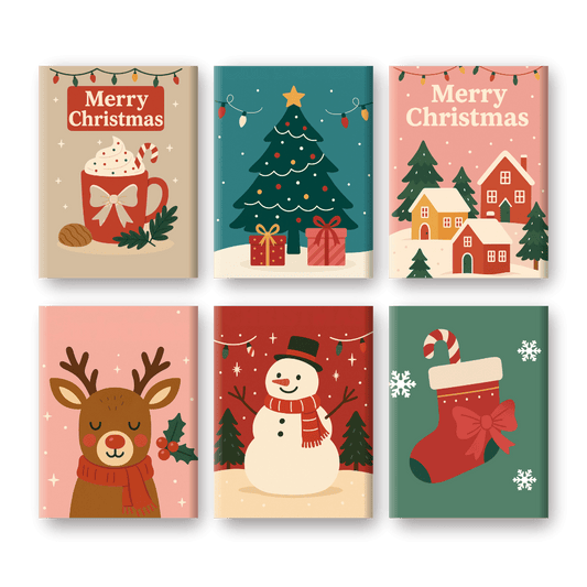 6 Mini Paintings | Klassieke Kerst Set