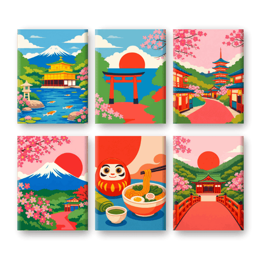 6 Mini Paintings | Klassiek Japan Set- Schilderen op nummers