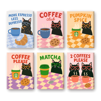 6 Mini Paintings | Coffee Club Set