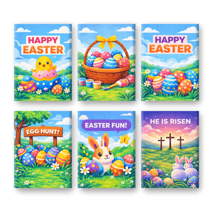 6 Mini Paintings | Kleurrijke Pasen Set- Schilderen op nummers